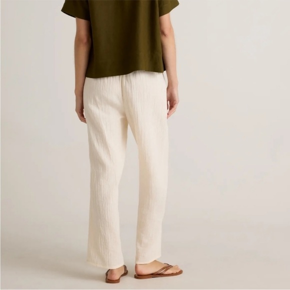 Quince Cotton Gauze Straight Leg Pants In Vintage Cream Size M Women’s - Picture 2 of 11